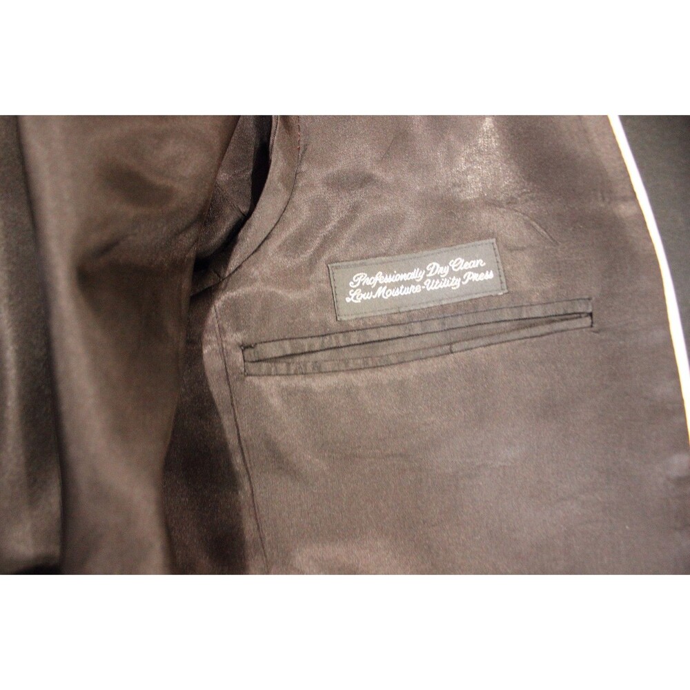 Vintage Kuppenheimer Tuxedo 2 pc Suit Mens Black Solid Wool 1 Btn 42R 36" Waist - Picture 9 of 12